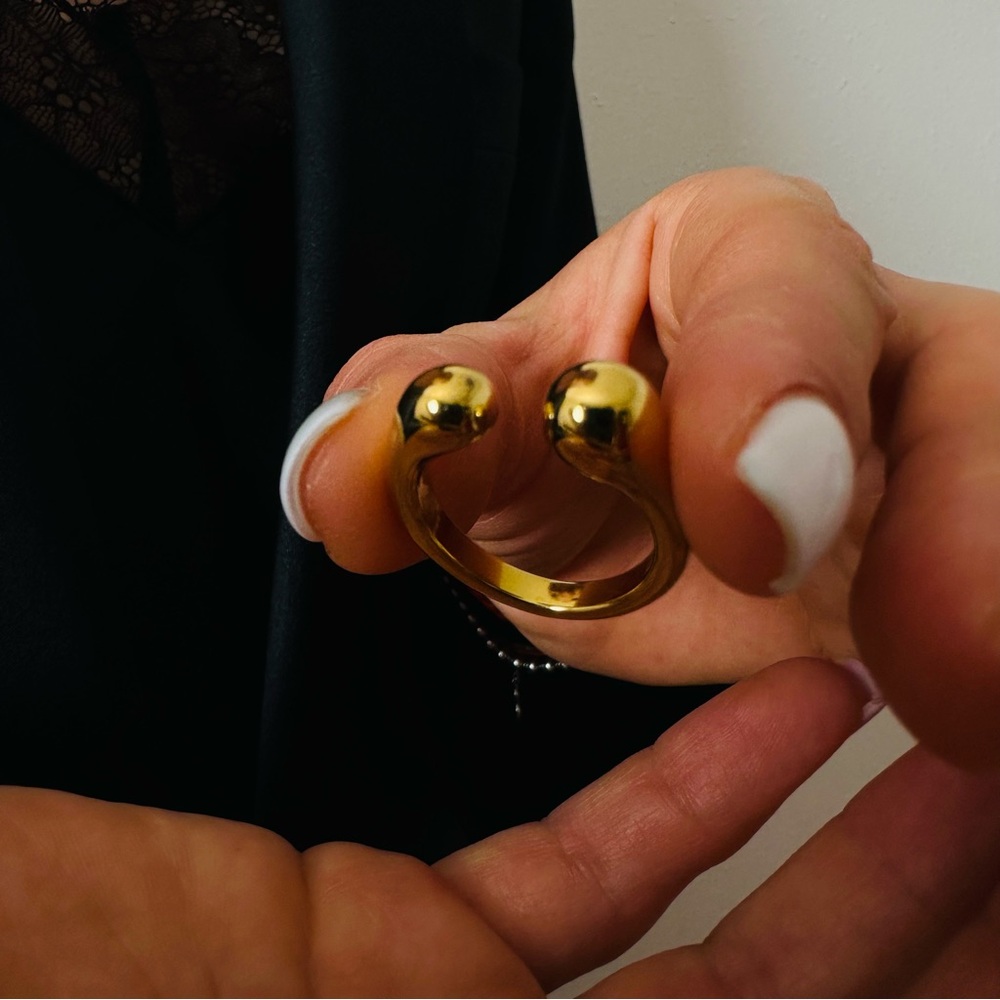New Geometric Open Ring Fashion Golden Metal Finger Minimalist Statement - Picture 7 of 10
